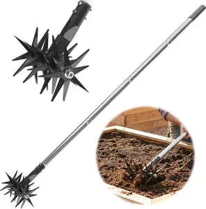 CKLT 66in Rotary Cultivator, Garden Rotary Adjustable Steel Handle for Mixing Fertilizer Loosening Weeding Soil