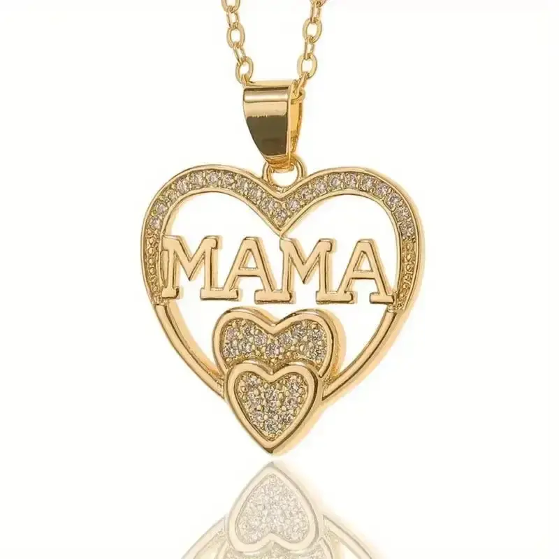 The perfect gift for the world’s best MAMA  This sparkling heart necklace says “I love you” without words. Make her feel special this Mother’s Day or any day! ‍ #MamaNecklace #GiftForMom #MothersDayGift #JewelryForHer #LoveYouMom #Sparkle