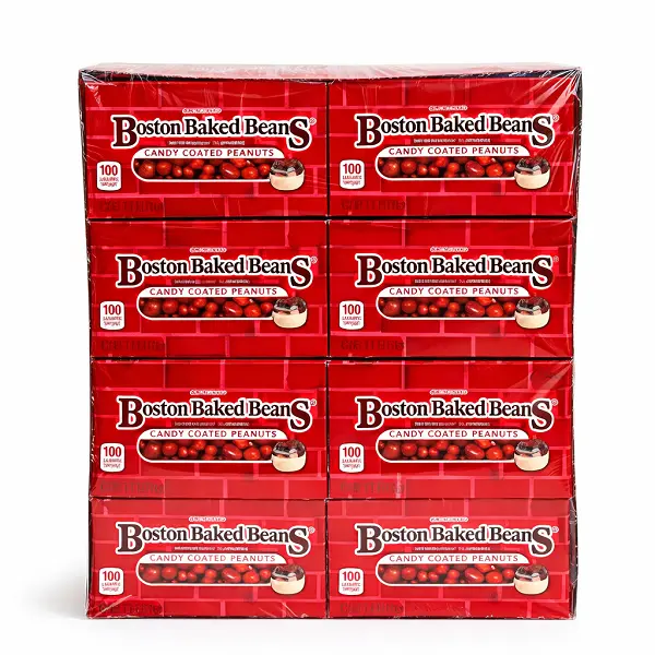 Ferrara Boston Baked Beans Salted Shell Candied Peanuts Caramel Nut Snack Packs, 24-Count 17oz Individual Bags, Old-School Low-Fat Snacks with 12-Month Shelf Life