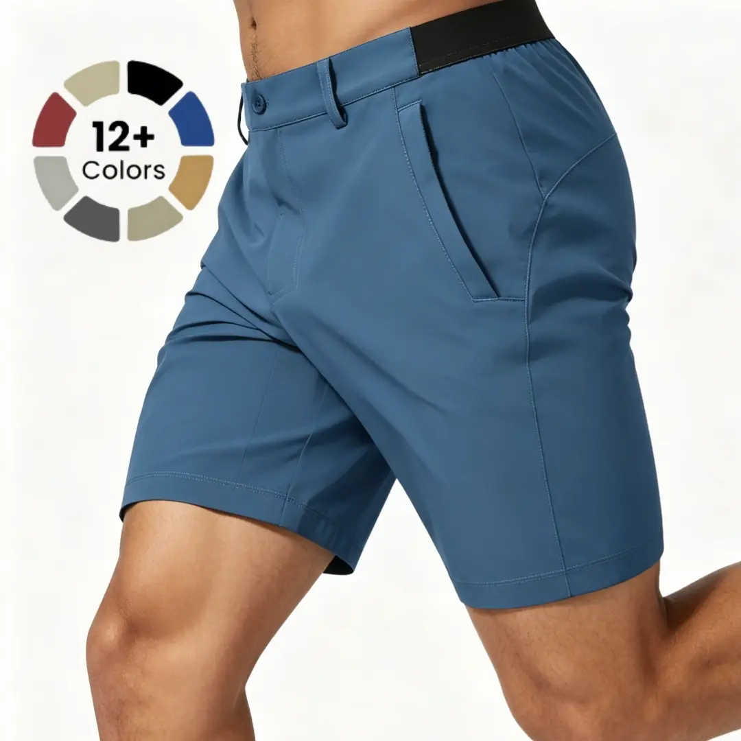 GOPUNE Men's 4-Way Stretch Shorts Quick Dry Casual Work Golf Pants Lightweight Breathable Zip Pockets Pants  Summer Outdoor Bottoms #summervibes #outdoorfun