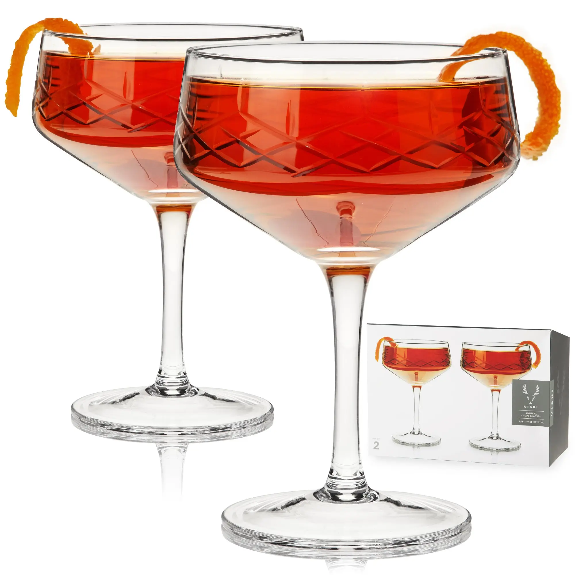 Admiral Crystal Coupe Glasses by Viski