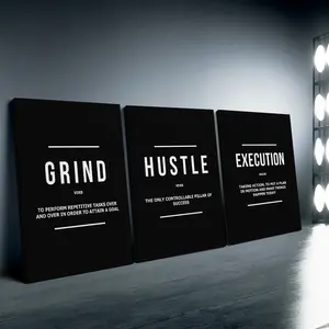 3 Counts/set Wooden Framed Modern Black&White Inspirational Quotes Wall Art, Motivational Theme Canvas Posters, Quote Prints, Wall Decor, Artwork Wall Painting For Gift, Wall Picture for Living Room, Bedroom, Gym, Office, Ready To Hang