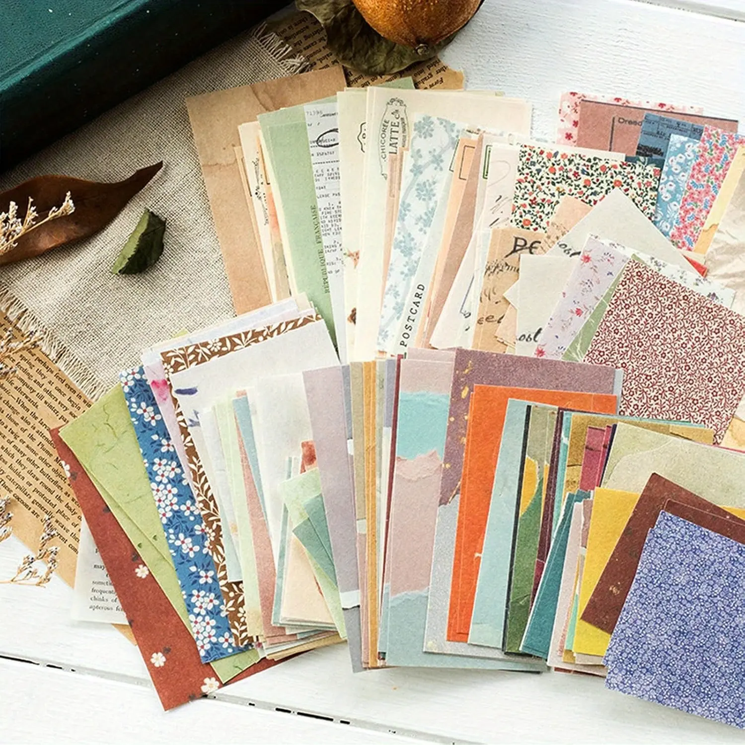 Vintage Decorative Craft Paper (6 Packs, 360 Sheets, 6 Vintage Themes) - Retro Aesthetic Car Interior Decoration Supplies for DIY Crafts, Junk Journal, Artwork, Stamp Projects