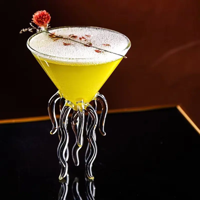 Creative Octopus Cocktail Glass Cup, Unique Aquarium Cup, Jellyfish Cup, Squid Wine Glass, Martini Bar Glass, Stylish Drinkware, Decorative Glasses, Premium Drinking Glasses