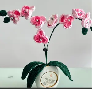 Handmade Crochet Orchid Bouquet - Everlasting Floral Gift for Her