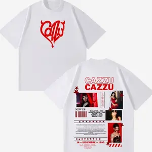 Singer Cazzu Latinaje Album 2026 Tour Graphic T Shirt Men Women Fashion T-shirts Short-sleeved Loose Cotton O-Neck T-shirts Tops LJX