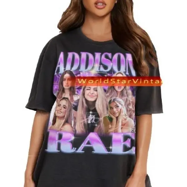 Addison Rae Vintage 90s Hip-hop Shirt - Retro Fan Tee & Sweater Tshirt Cotton Top