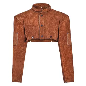 Fathersdaygift VEVOR Leather Welding Cape Sleeve, Heavy Duty Flame Resistant Cowhide Safety Cape Sleeves for Men Women, Heat-Resistant for Welding, Blacksmithing, Woodworking, Gardening, M-Sizedealsforyoudays