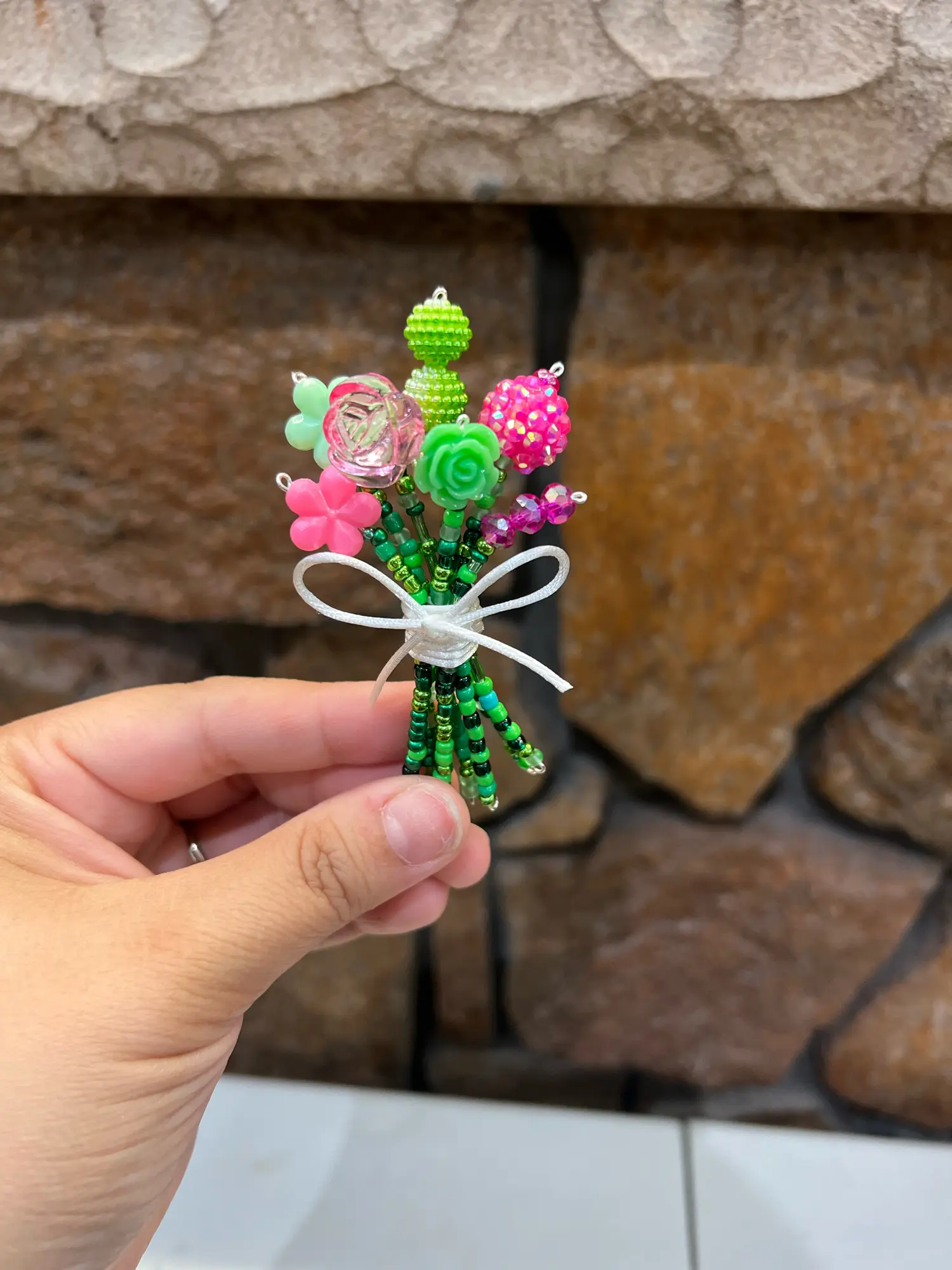 Beaded magnet flower bouquet