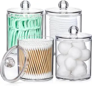 4-Pack Bathroom Organizers & Storage Set – Bathroom Accessories for Home Decor Transparent