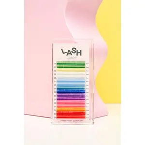 Rainbow Lash Tray / Volume Eyelash Extensions 0.05 / Color Lash Tray for Lash Artists / Mixed Color PBT Fiber