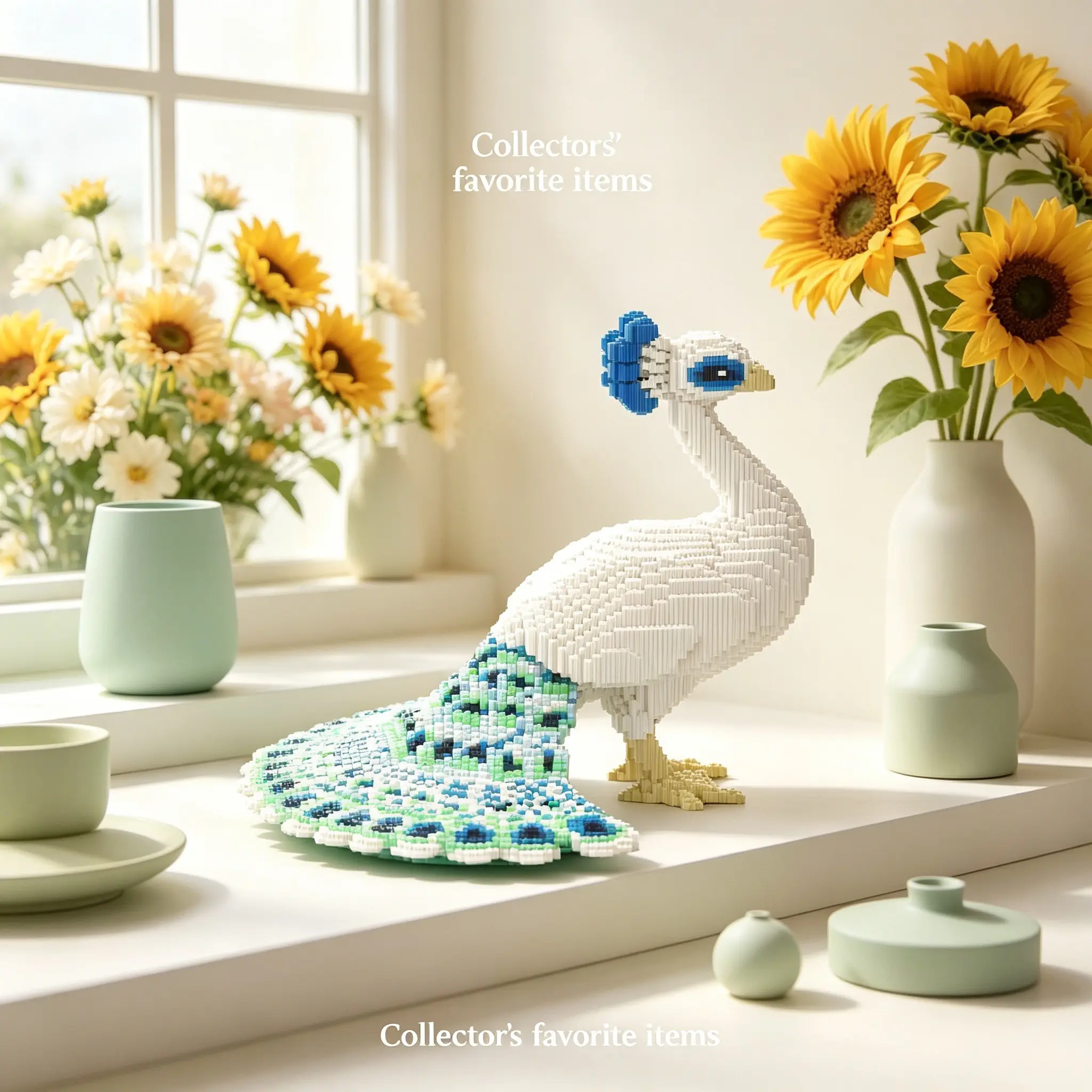 Peacock 3D Interlocking Puzzle Block Creative Decoration, Holiday Gift for Birthday/halloween/valentine/christmas, Party Decor, Handmade Sculpture, Animal Shape Puzzle