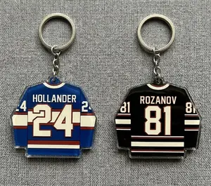 Heated Rivalry Hockey Jersey Acrylic 2D Keychain, Custom Mini Hockey Jersey Keychain, Shane Hollander Keychain, Game Night Team Spirit Charm, Gift For Him, LGBT Acrylic Keychains