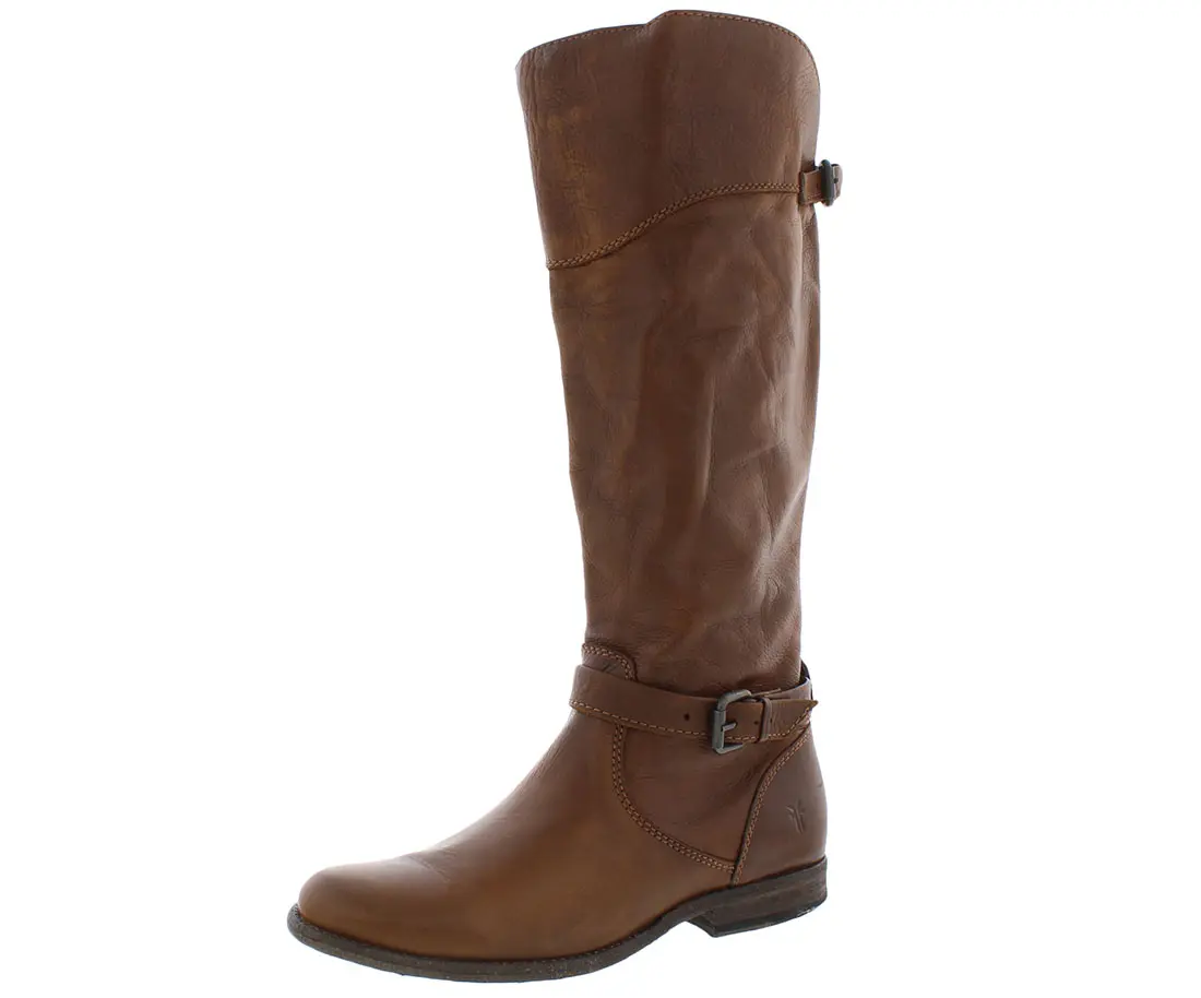 Frye Women's Phillip Classic Leather Riding Boots - Knee-High Leather Ankle Boot with Pull-On Design and Ankle Buckle