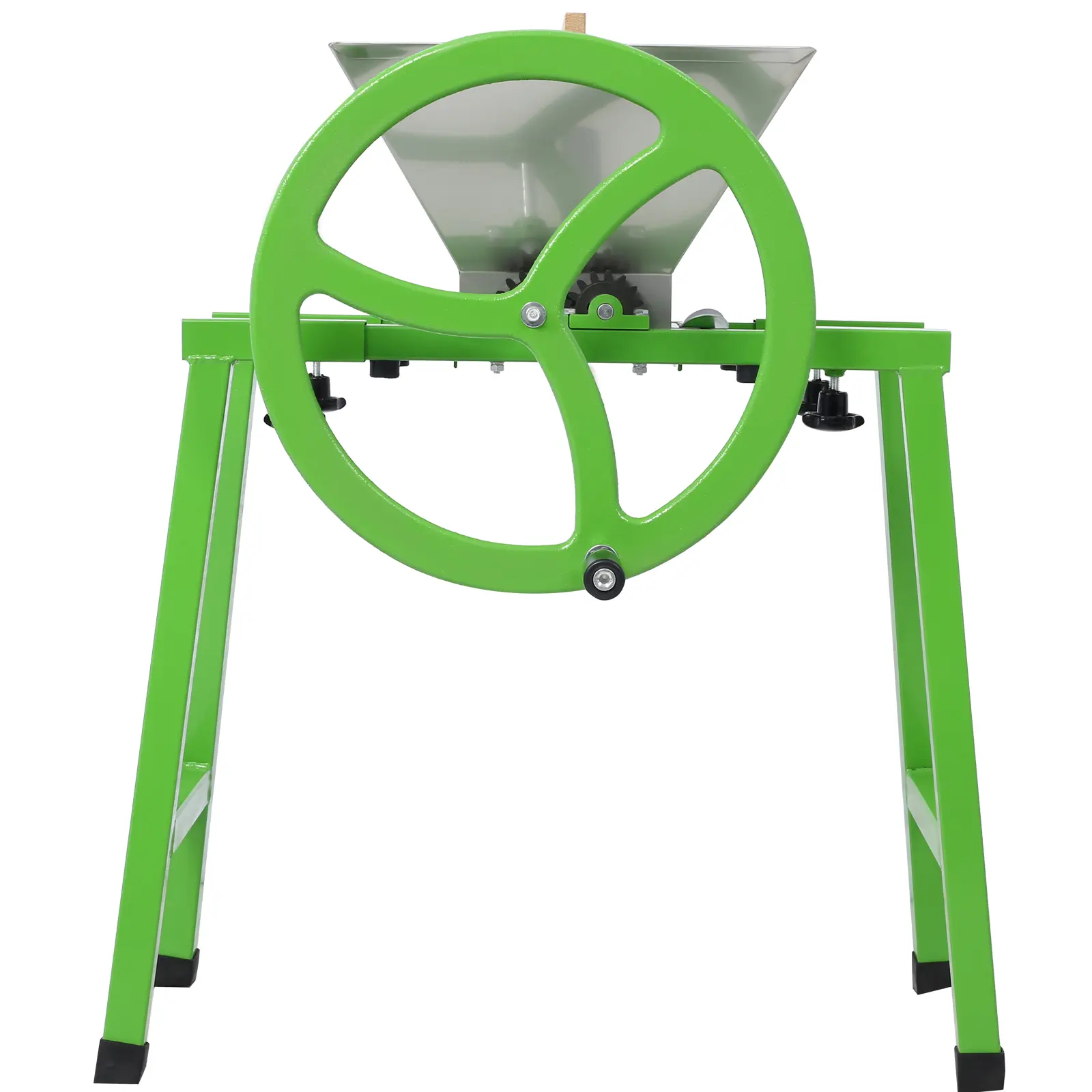 7L Manual Juicer Grinder with Stand, Portable Stainless Steel Fruit Crusher with Wheel, Scratter Pulper for Wine and Cider Pressing, Kitchen Tool for Home Brewing, Juice Making, Countertop Use, Heavy Duty Fruit Press, Living Room Table for