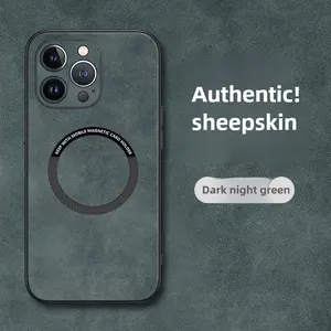 Magnetic Phone Case Designed for iPhone 17/16/15/14 Plus/13/12 Promax, Luxury Leather Business Classic Shockproof Phone Cases Compatible with Magsafe Durable Drop-proof Protective Phone Cover for iPhone 17 Pro Max