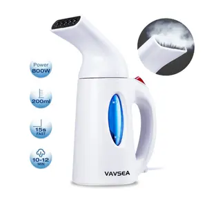 800w Portable Garment Steamer, Auto Shut-off Function, Wrinkles/ Steam/ Soften/ Clean/ Sterilize, White