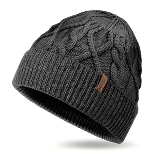 OUTDOOR SHAPING Merino Wool Beanie, Unisex Cable Knit Hat for Men & Women. The Ultimate Daily Rib Cuff Beanie with Thermal Warmth for Hiking, Running, and Cold Weather. Designed to Fit Large Heads.