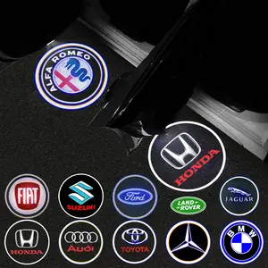 1/2Pcs Car Door Welcome Light Led HD Laser Projector Lamp, Led Step Lights, Car Accessories For BMW Mercedes Benz Audi Jeep Lexus Land Rover Jaguar Cadillac Volvo Toyota Honda Peugeot Volkswagen Ford