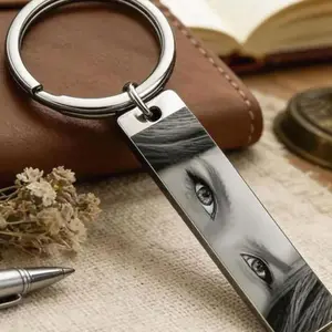 Personalized Eye Photo Keychain Stainless Steel Memorial Gift Custom Eye Photo Keychain Drive Safe Keyring Boyfriend Gift Anniversary Gift
