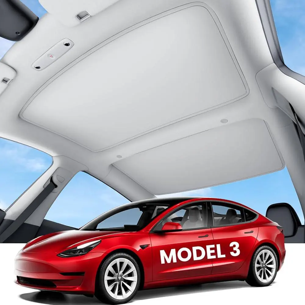 Car Sunshade for Tesla Model 3, Car Sunshade, Heat Insulation Car Sunshades, UV Protective Sunshade, Sun Shades For Car Windows, Car Accessories for Summer Travel, Car Sunshade Outside Car, Car Sunshade Windshield Outside