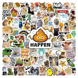 100pcs Meme & Viral Trend Stickers Pack, Waterproof Internet Humor Classic Meme Character Decals for Laptop, Water Bottle, Journal & Scrapbook, Meme & Internet Culture Lover Gift, Funny Stickers, Sticker Set, Stickers For Scrapbooking