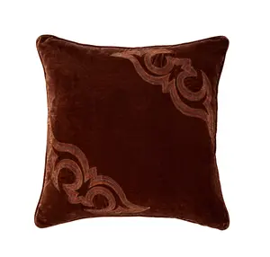 Stella Boot Stitch Embroidered Silk Velvet Pillow