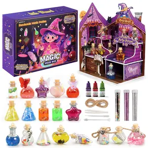 DIY Magic Potion Making Kit, Blind Box Surprise, Handmade Glowing Potion Necklace, Parent-Child Interactive Creative Crystal Bottle Toy