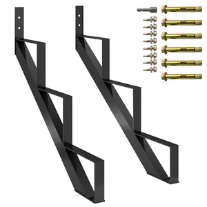 Garvee - Steel Stair Climber for Metal Stairs, with Reinforced Support Legs, Durable Steel Stair Stringer for Indoor and Outdoor Use, Pack of 2 with a Pair of