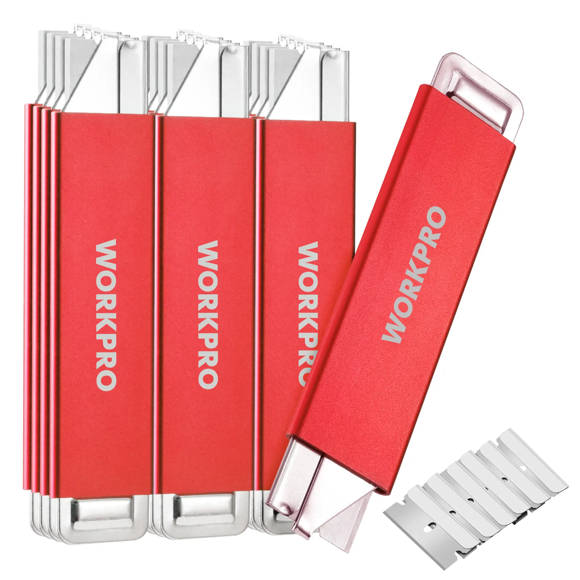 #summersale WORKPRO 12-Pack Box Cutter Retractable - Utility Knife with Single Edge Razor Blade - Razor Knife Box Opener Cardboard Cutter with Metal Sheathes- Extra 12-Pack Razor Blades for Replacement