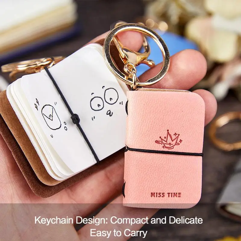 2Pcs Leather Keychain Mini Notebooks - Durable Paper Office Supplies for Quick Notes, Sketches, Reminders, Ideal Desk Organizer Accessories & Gifts, Convenience, Easy To Carry, Students, Unisex, Square, Compact, Plain, Business, Multipack
