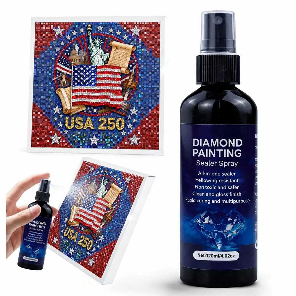 120ML/240ML Diamond Art Sealing Spray, Fast-Drying Permanent Adhesive, Easy to Use, No Brush Needed, Protects Diamond Painting, Clean and Gloss Finish, Multipurpose, Yellowing Resistant, Craft
