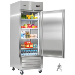 fathersdaygift  VEVOR Commercial Reach-In Refrigerator 29 W, 22 Cu. Ft Stainless Steel Upright Refrigerator with Single Door, Auto-Defrost, 4 Adjustable Shelves, 32 to 50 Temperature Control, ETL Certified