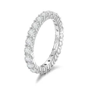 【#R8】Shining 925 Sterling Silver Synthetic Moissanite Ring Women's Jewelry Gifts Engagement Gifts Party Daily Fashion Jewelry