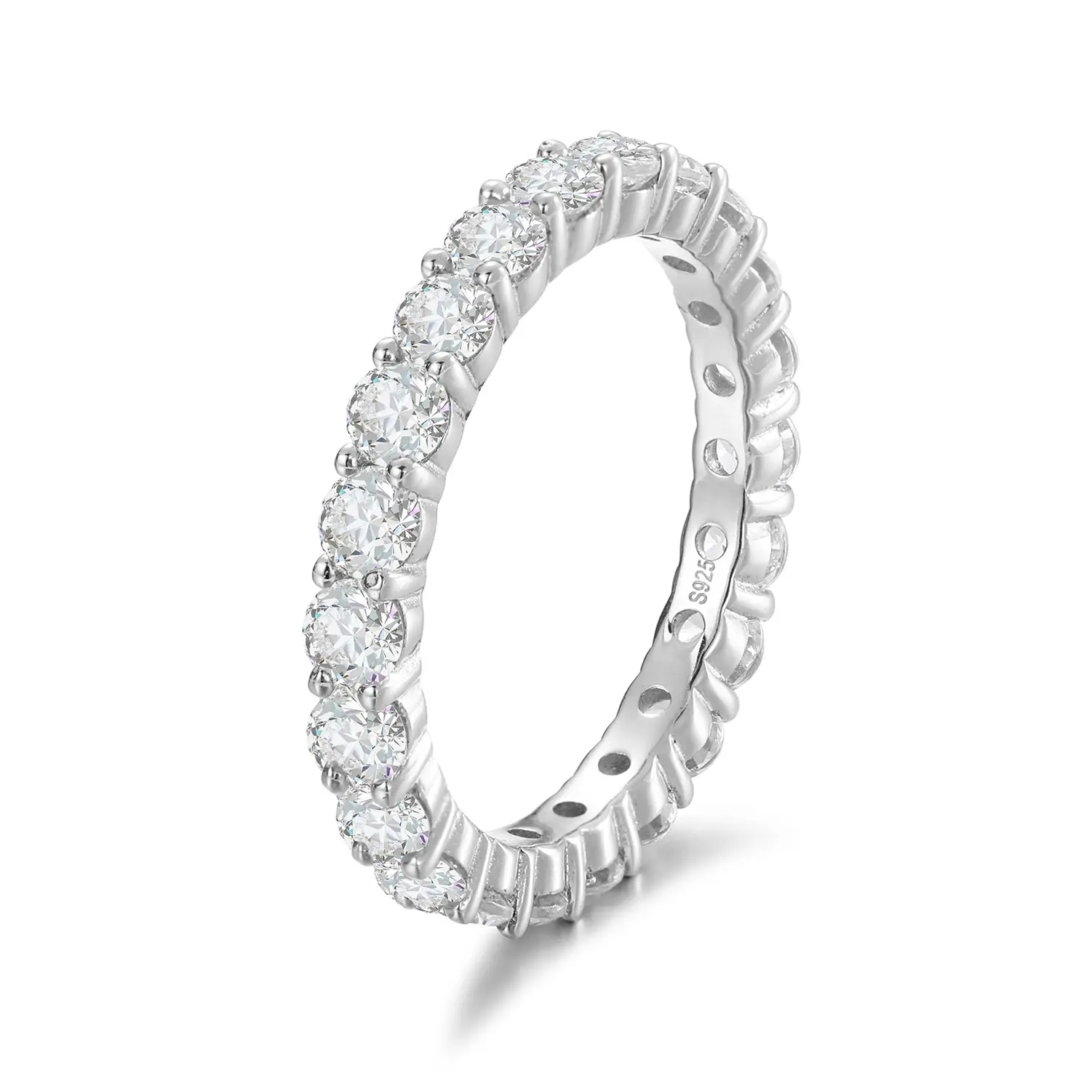 【#R8】Shining 925 Sterling Silver Synthetic Moissanite Ring Women's Jewelry Gifts Engagement Gifts Party Daily Fashion Jewelry