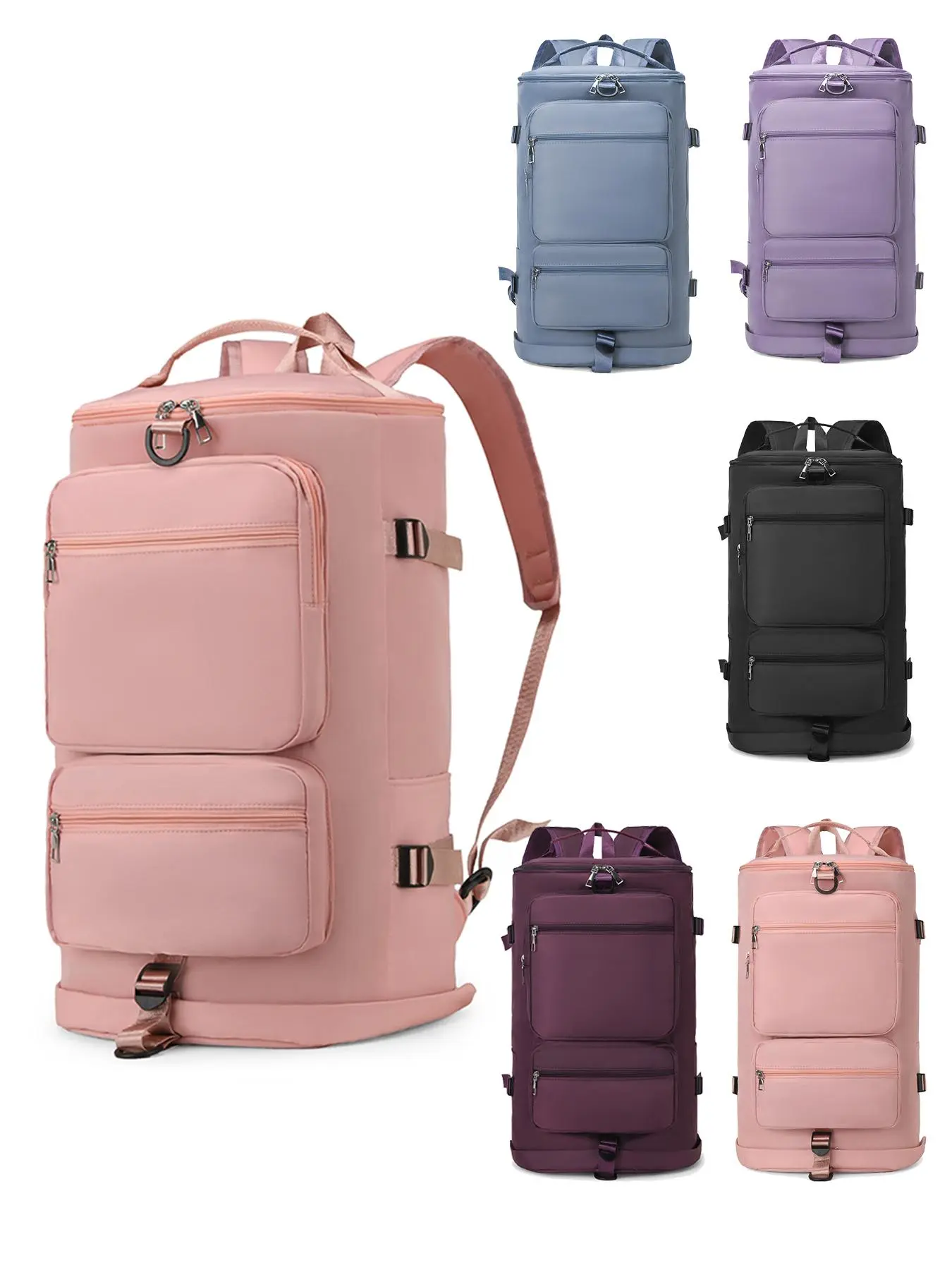 Large Capacity Travel Backpack, Waterproof Double-back Duffel Bag, Portable Laptop Compartment Travel Backpack for Teen Girls Women College Students