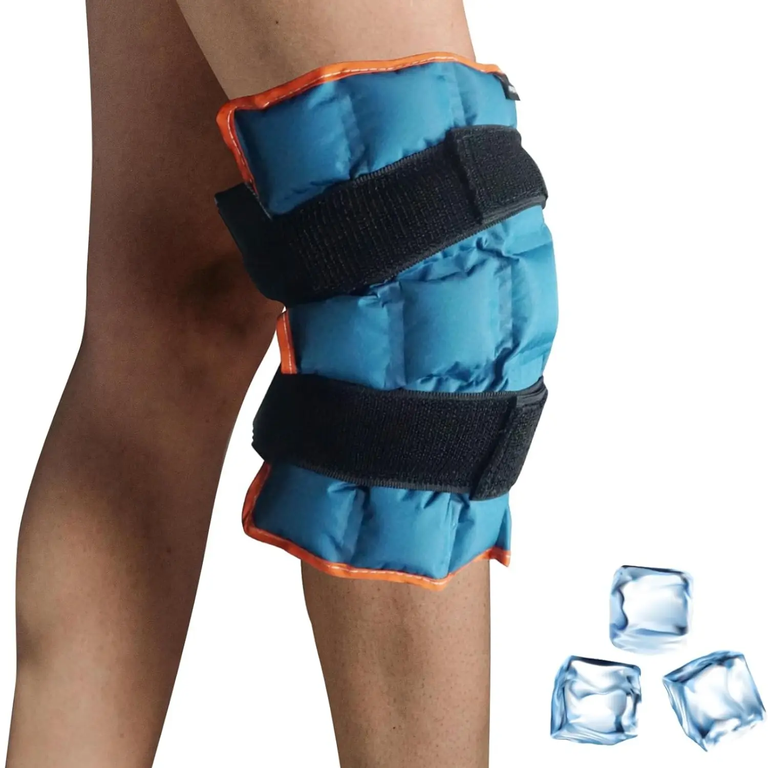 Ice Pack for Knee Reusable Design with Adjustable Strap, Large Therapeutic Hot Cold Compress Pad for Men Soothing Pain Relief, Cold Pack Wrap for Injury Recovery, Cooling Pads