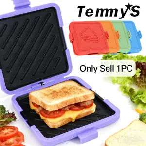 Microwave Sandwich Maker Toaster, Non-Stick Grill Plate, No Power Needed & Wireless, Time-Saving Dishwasher-Safe Griddle Grill