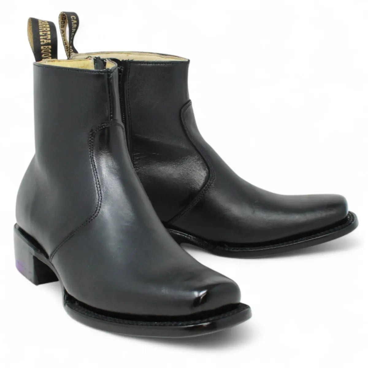 Leather Boot Square Dubai Toe For Men Color Black -LC266