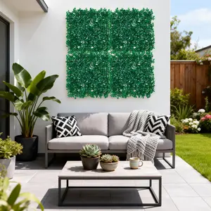 Artificial Greenery Wall Panels – 12/24-Pack Realistic Faux Plant Backdrop, Easy Install, Maintenance-Free, Indoor Outdoor Decorative Green Wall, Privacy Screen, Plastic Foliage