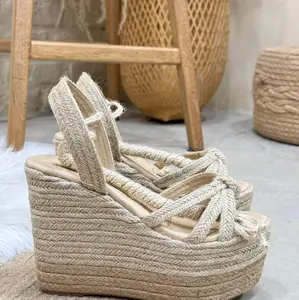 KIKA__ sandalia de plataforma de 12 cm de altura comoda con cordones en su alrededor super comoda Platform Shoe