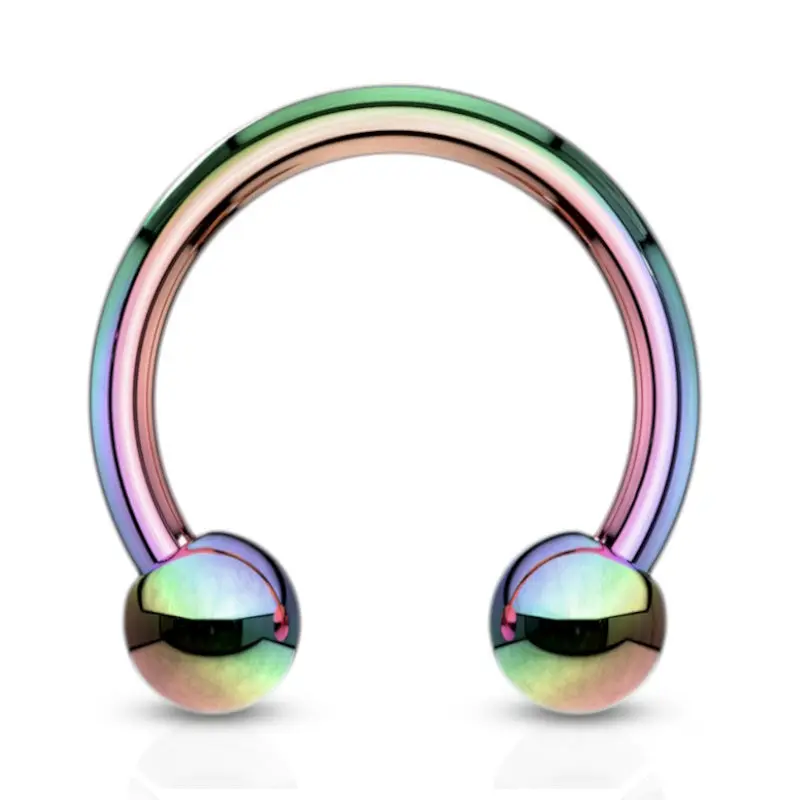 Externally Threaded 316L Surgical Steel Multicolor Horseshoe Septum Ring Choose From 5 Gauges