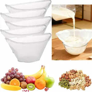 Bowl-Shaped Dumpling Filling Squeezer Bag, Fine Mesh Non-Leaking Vegetable Strainer, Drawstring Closure, Multi-Purpose Food Filter