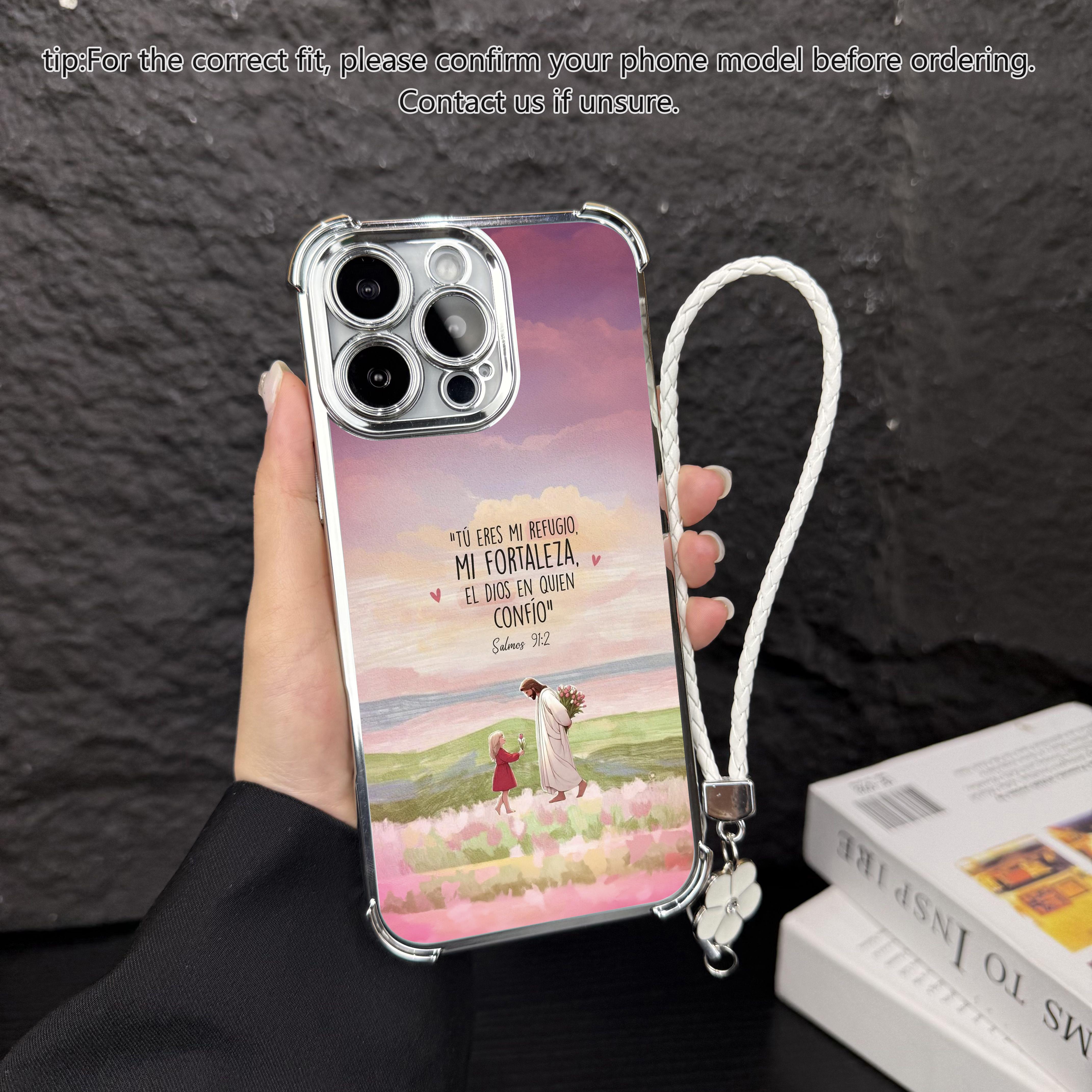 Oil painting style faith hanging rope phone case, airbag anti fall protection, electroplated border TPU phone protective case, suitable for iPhone 17 Pro Max, Air, 16, 15 Plus, 14, 13, 12, 11 and Samsung Galaxy S25, S24, S23, S22 Christ phone cases. A161 Oil painting style faith hanging rope phone case, airbag anti fall protection, electroplated border TPU phone protective case, suitable for iPhone 17 Pro Max, Air, 16, 15 Plus, 14, 13, 12, 11 and Samsung Galaxy S25, S24, S23, S22 Christ phone cases. A161