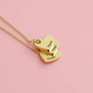 Christmas Gift! Custom Name Heart Charm Necklace