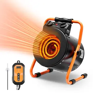 1500W Adjustable Heating Greenhouse Heater with Thermostat, Fast-Heating Overheat-Safe Electric Fan, 2-Speed Portable Device for Grow Tents, Flower Rooms, Heating System