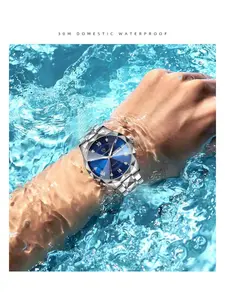 Swiss Brand Waterproof Night Glow New Men's Watch Leather Strap Quartz Fashion High-End Stylish Mens Wristwatch Trendy Exquisite Watch for Everyday Wear