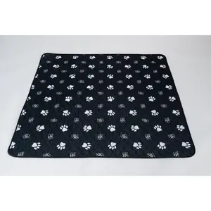 Black & White Slip Resistant Paw Print Pad/Mat, 2 Pack