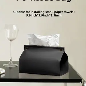 Luxury PU Leather Napkin Holder, Elegant Rectangular Paper Towel Stand, Durable and Easy to Clean, Home Decor, Car, Office Use
