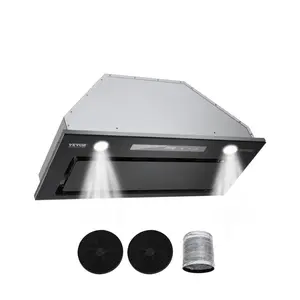VEVOR Range Hood Insert,  30 Inch Built-in Kitchen Vent Hood, 800CFM Stainless Steel Stove Hood, with Gesture & Touch Control, LED Light, Baffle Filters, 4-Speed Exhaust Fan, Ducted/Ductless Convertible